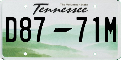 TN license plate D8771M