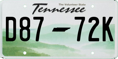 TN license plate D8772K