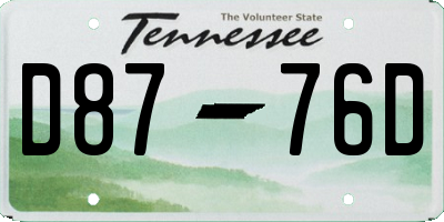 TN license plate D8776D