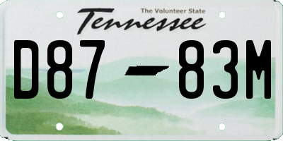 TN license plate D8783M