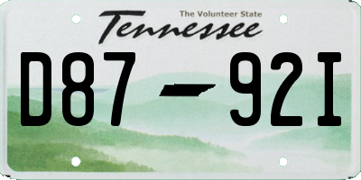 TN license plate D8792I