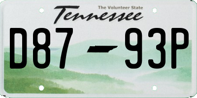 TN license plate D8793P