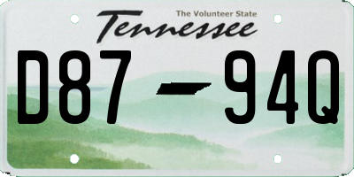 TN license plate D8794Q