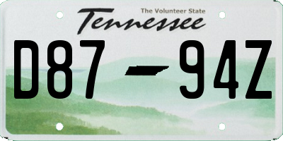 TN license plate D8794Z