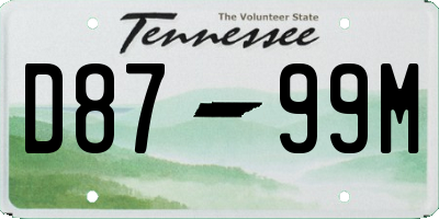 TN license plate D8799M