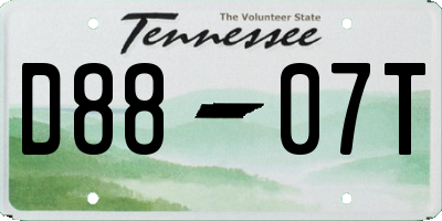 TN license plate D8807T
