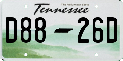 TN license plate D8826D