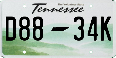 TN license plate D8834K