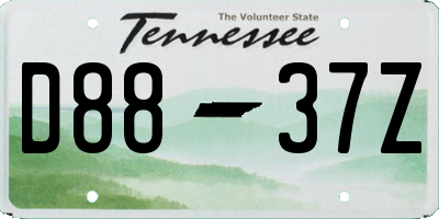 TN license plate D8837Z
