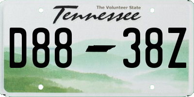 TN license plate D8838Z