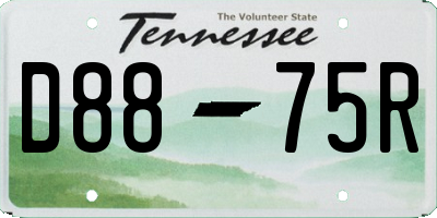 TN license plate D8875R