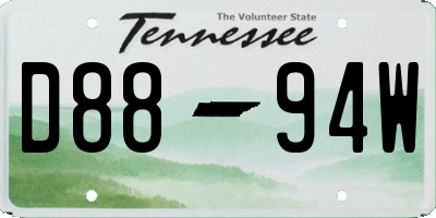 TN license plate D8894W