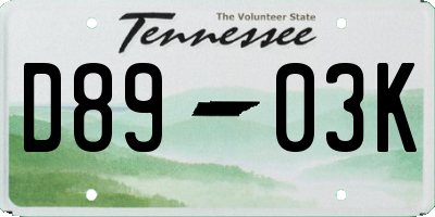 TN license plate D8903K