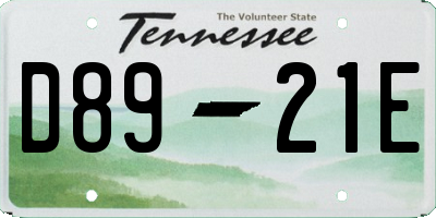 TN license plate D8921E