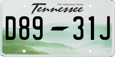 TN license plate D8931J