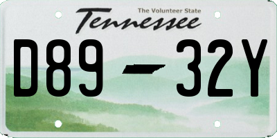 TN license plate D8932Y
