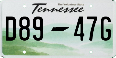 TN license plate D8947G