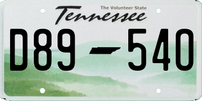 TN license plate D8954O