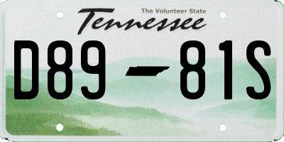 TN license plate D8981S