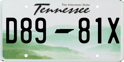 TN license plate D8981X