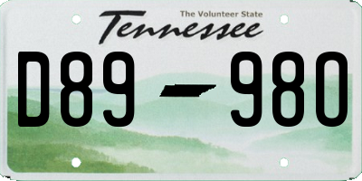 TN license plate D8998O