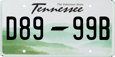 TN license plate D8999B