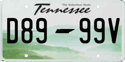 TN license plate D8999V