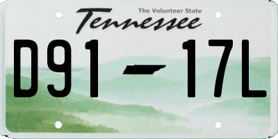 TN license plate D9117L