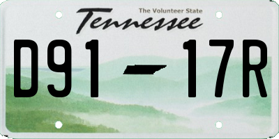 TN license plate D9117R