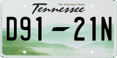 TN license plate D9121N