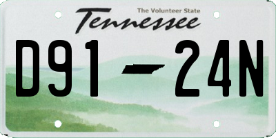 TN license plate D9124N