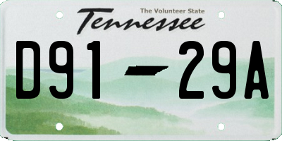 TN license plate D9129A