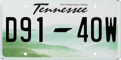 TN license plate D9140W