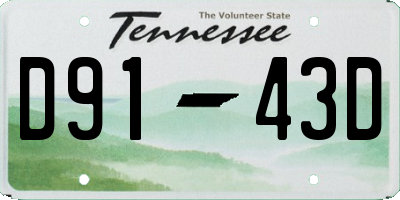 TN license plate D9143D