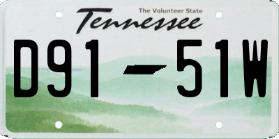 TN license plate D9151W