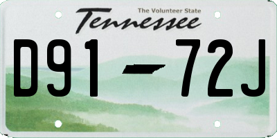TN license plate D9172J