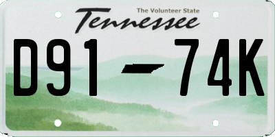 TN license plate D9174K