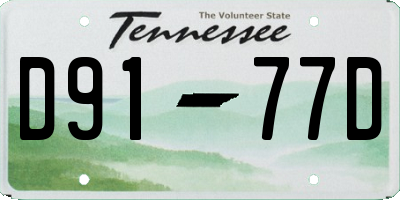 TN license plate D9177D