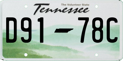 TN license plate D9178C