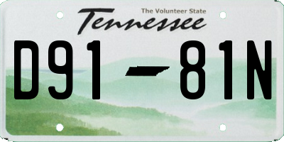 TN license plate D9181N