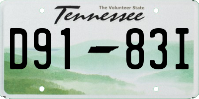 TN license plate D9183I