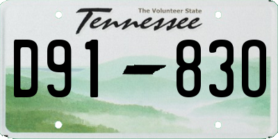 TN license plate D9183O