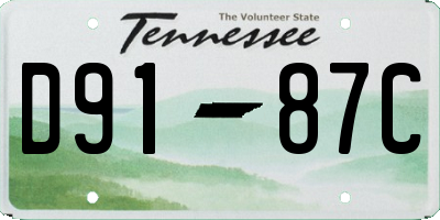 TN license plate D9187C