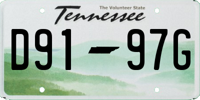 TN license plate D9197G