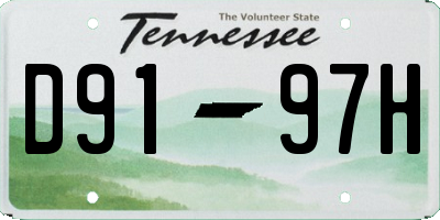 TN license plate D9197H