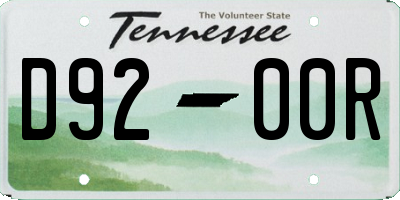 TN license plate D9200R