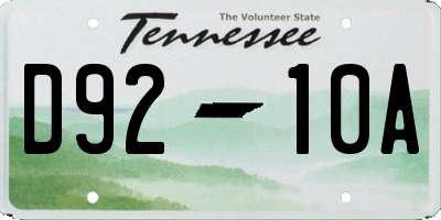 TN license plate D9210A