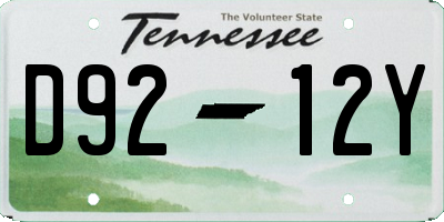 TN license plate D9212Y