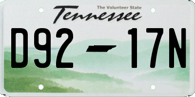 TN license plate D9217N
