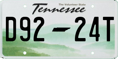 TN license plate D9224T
